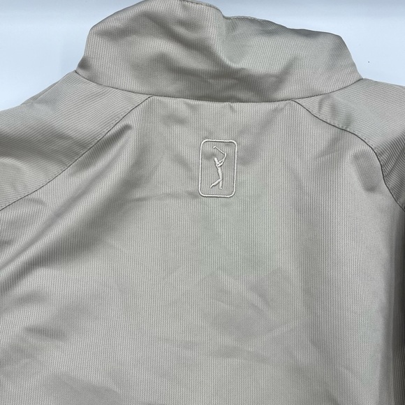 PGA Tour Jacket Mens Large Tan Vented Windbreaker Signature Collection Lined Zip - Picture 2 of 11